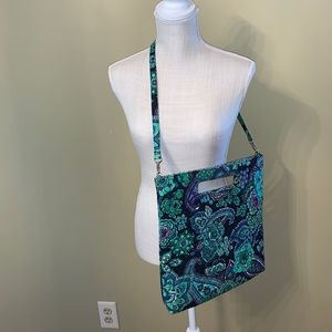 Vera Bradley Teal Green Paisley Crossbody Shoulder Bag